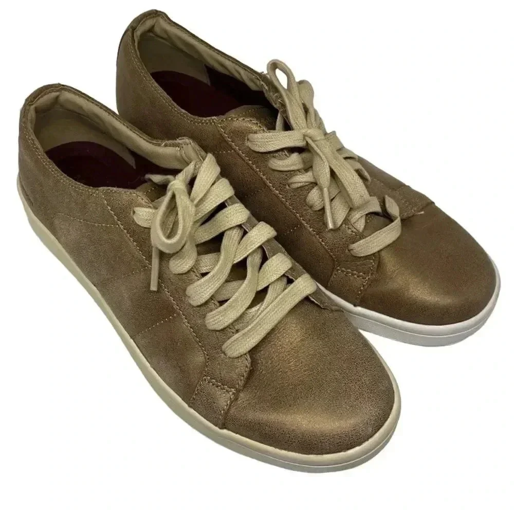 Mark Nason Los Angeles Men Gold‎ Leather Fashion Sneakers Size 6.5 Casual Comfy